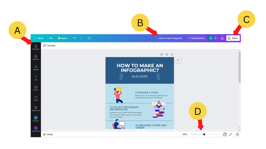 setting up infographic